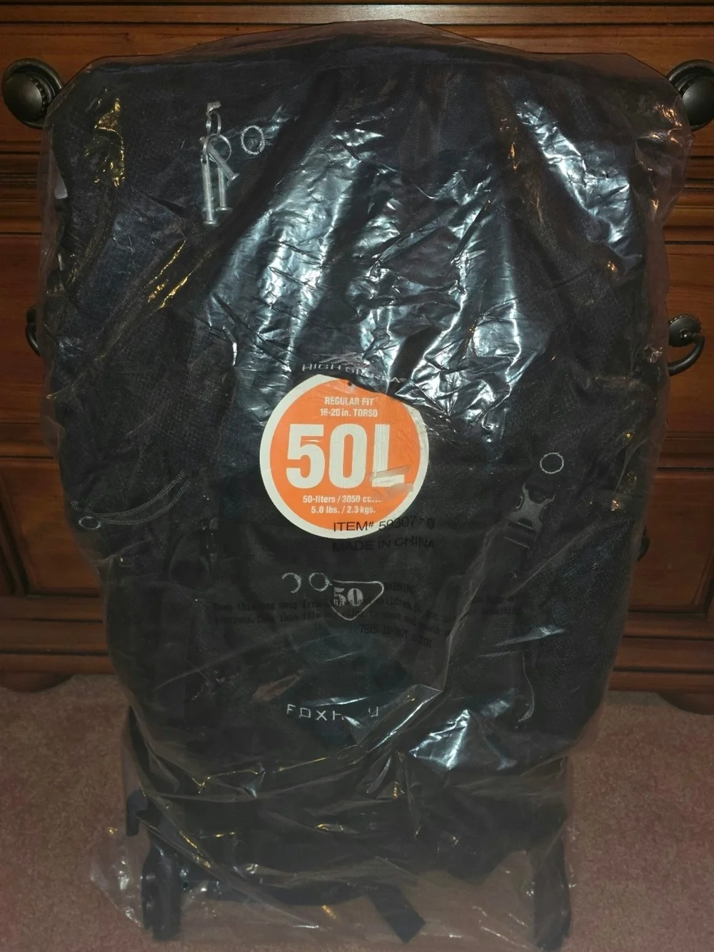 High Sierra 50L FoxHound Backpack Color Black